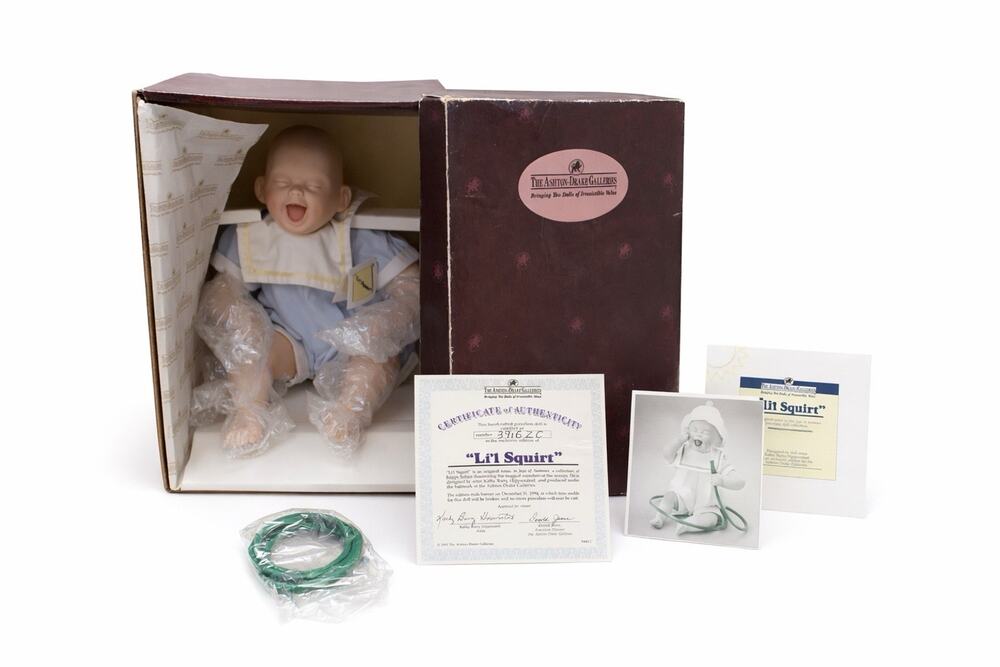 1993 Ashton Drake Lil Squirt Porcelain Baby Doll Box COA Kathy Hippensteel